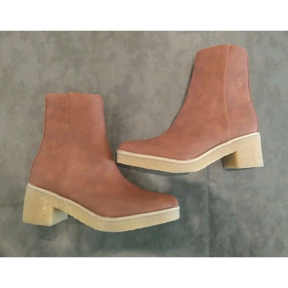 Coconuts Elsa Faux Leather Boots Sz 8 Brown Cottage Core Boho Cozy
